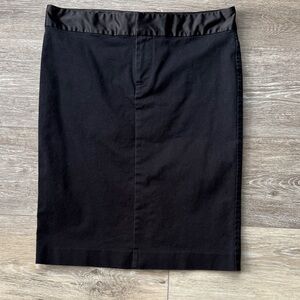 Armani Exchange Black Pencil Skirt with Satin Trim Waist